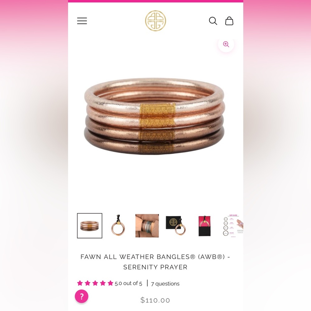 BuDhaGirl FAWN ALL WEATHER BANGLES® (AWB®) SERENITY PRAYER